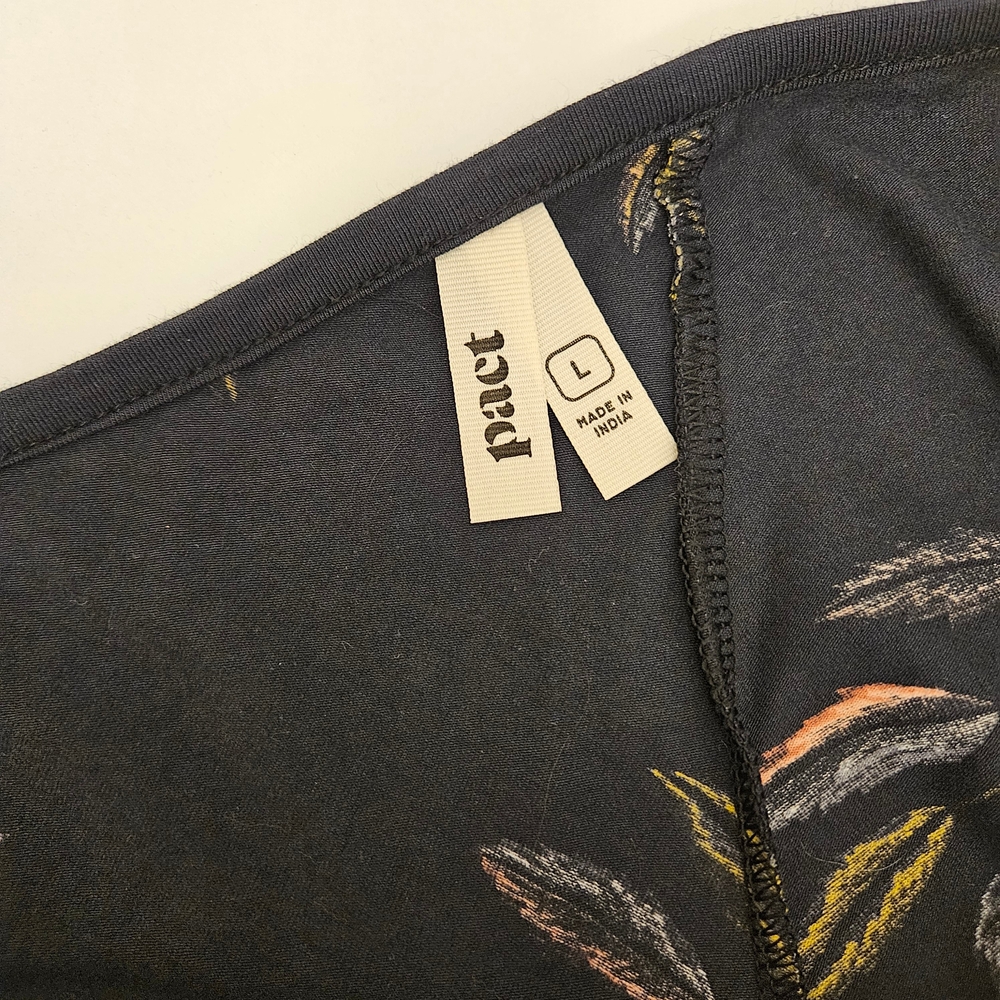 Pact Women's Black Maxi Dress with Leaf Print L - Picture 8 of 16